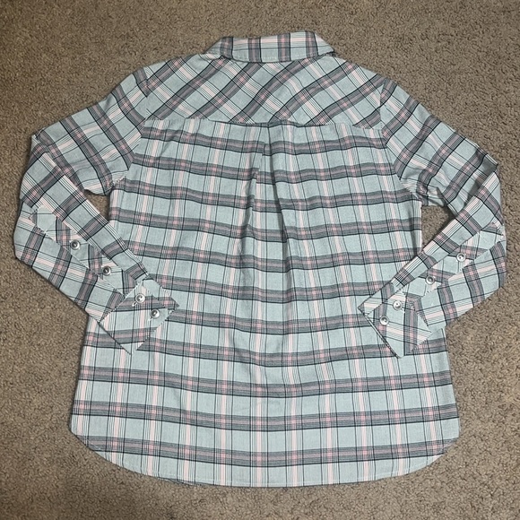 Cabi Hideout Shacket Shirt Jacket Fall 24 Plaid Cheer Small - Picture 6 of 9